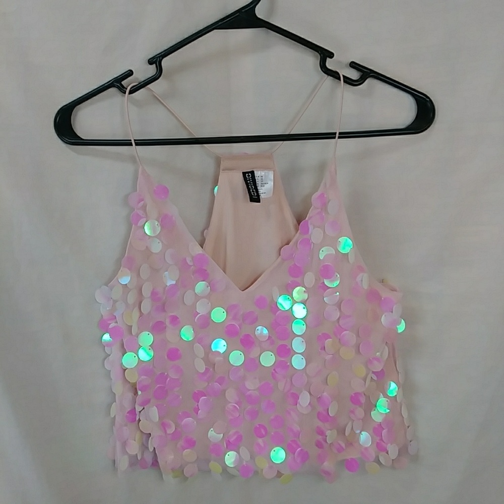 Pink
Mesh Top with Sequins
